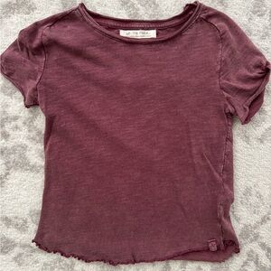 We The Free Plum Short Sleeve Top